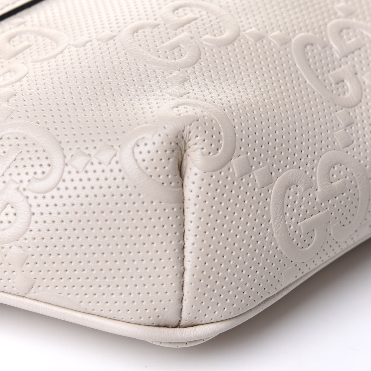 Calfskin GG Tennis Embossed Belt Bag Mystic White