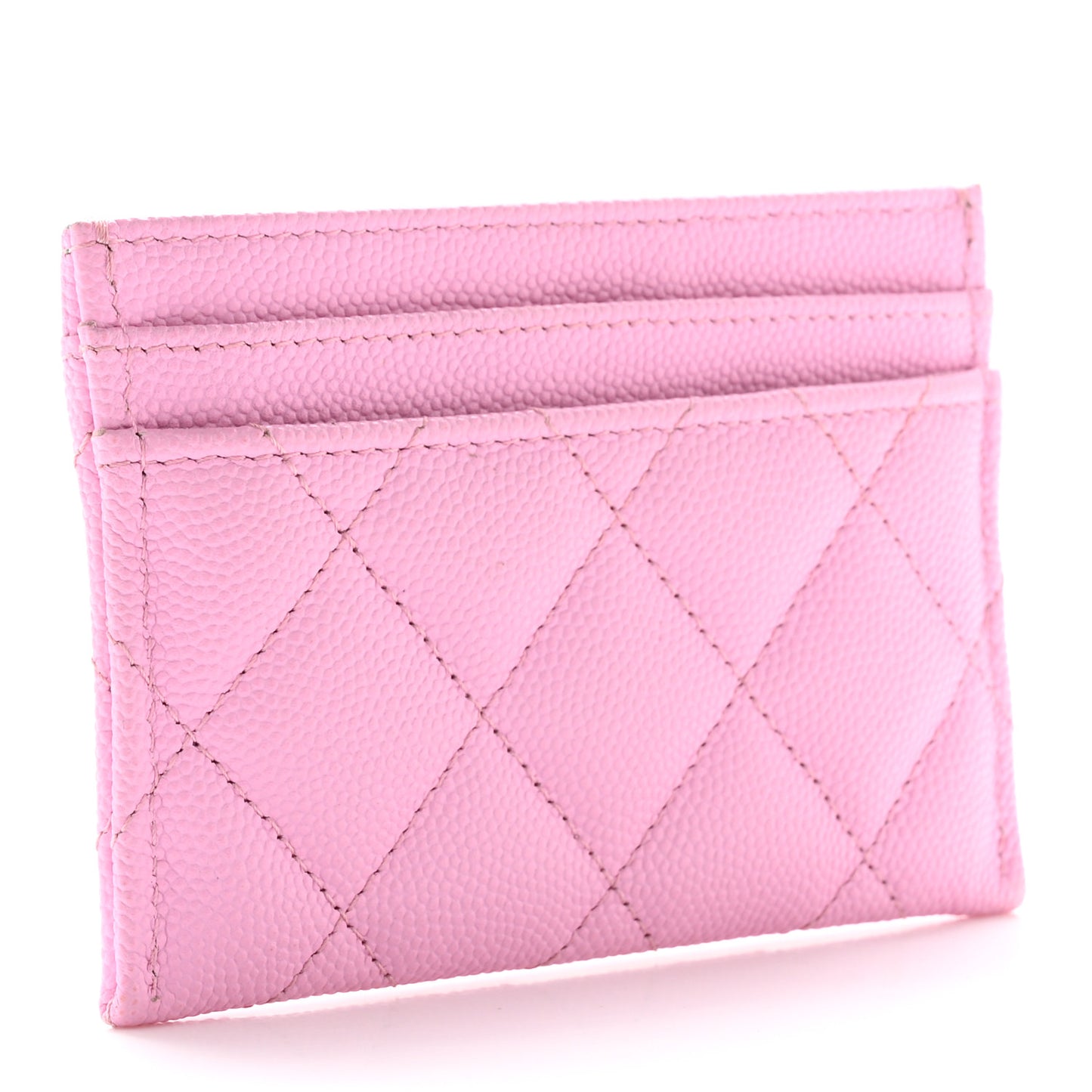 Caviar Metal Perforated Quilted Card Holder Lilas