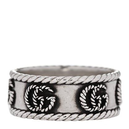 Gucci Sterling Silver Torchon GG Marmont Ring 62 10 3 of 7