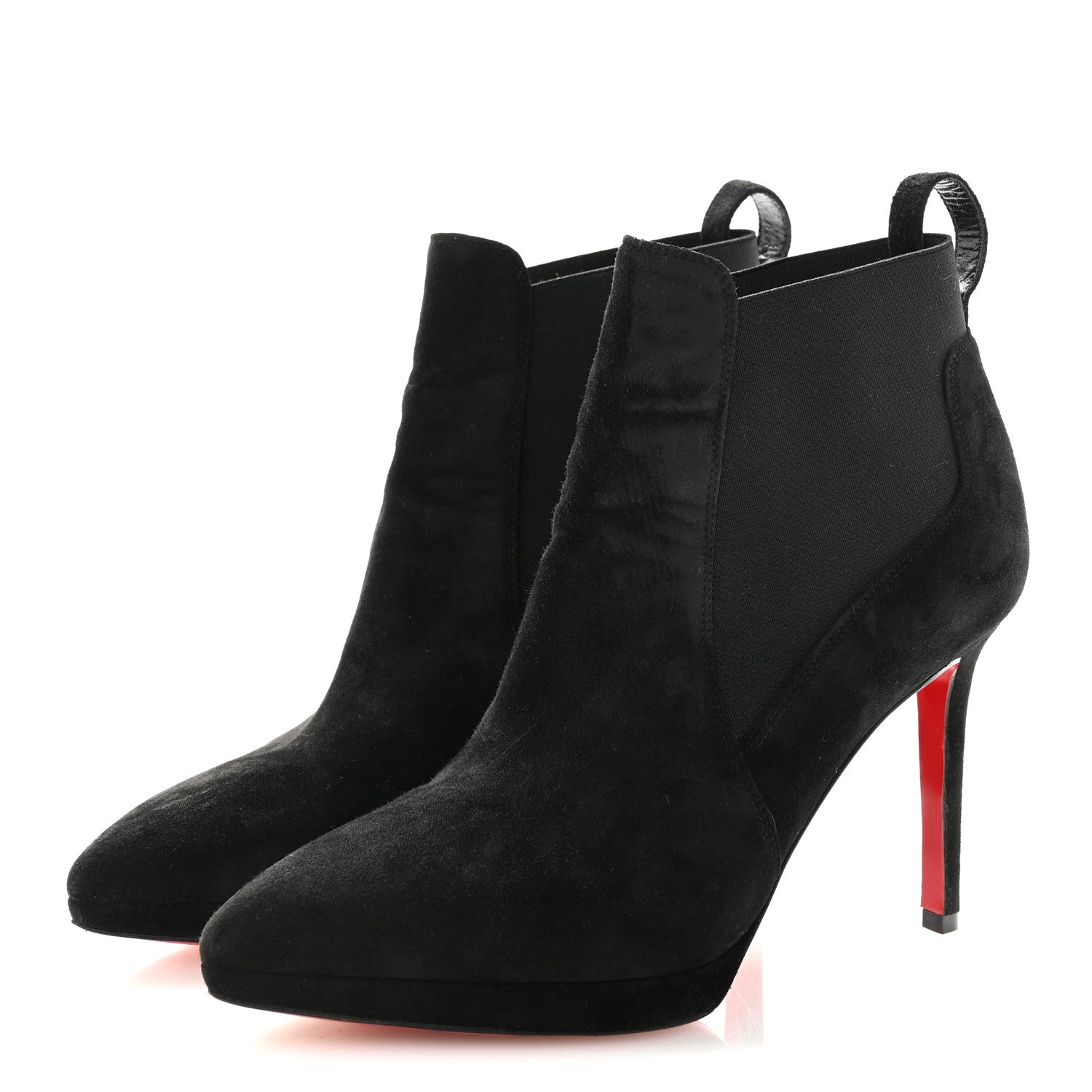 Christian Louboutin Suede Crochinetta 100 Ankle Boots 37.5 Black 4 of 8