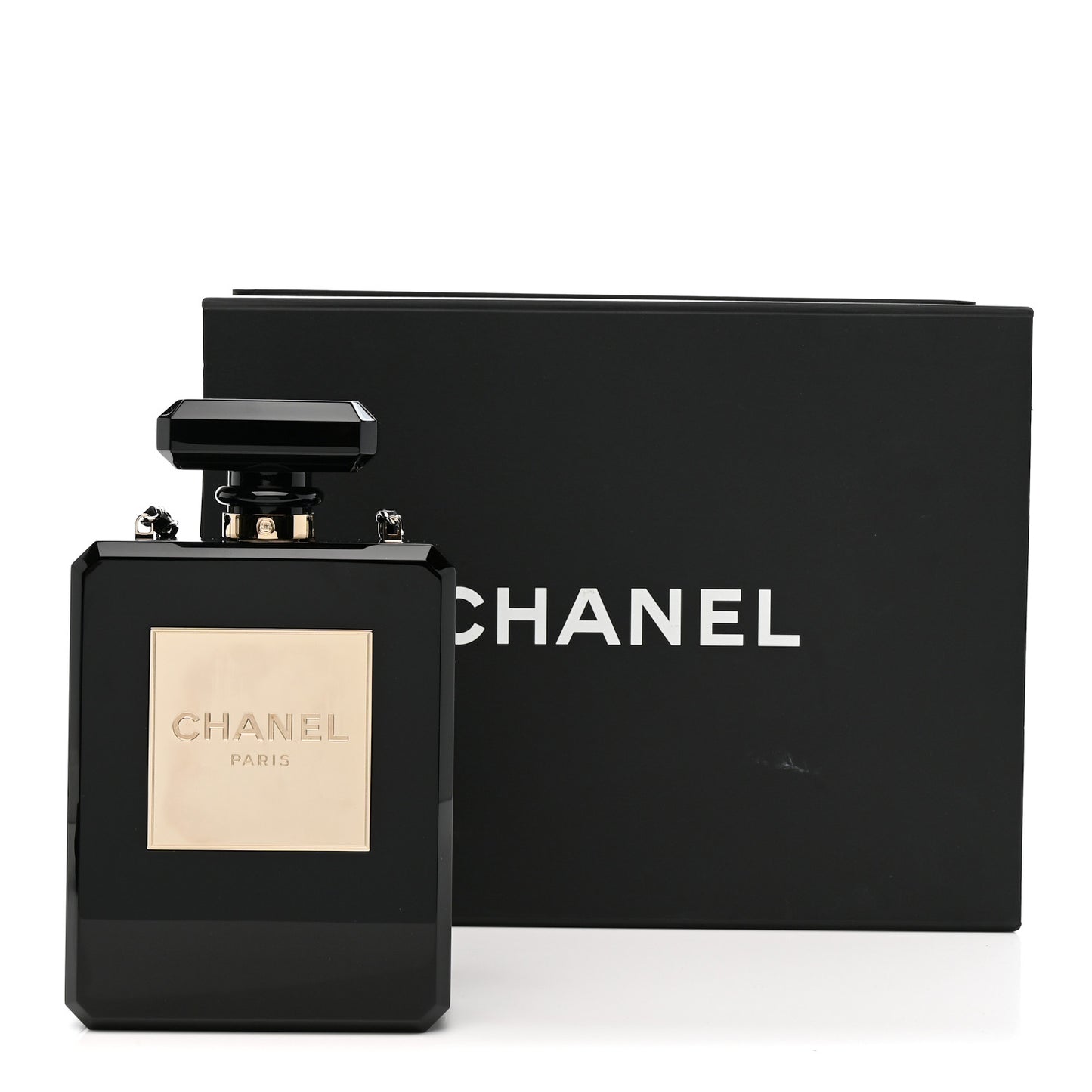 Plexiglass Perfume Bottle Clutch  Black
