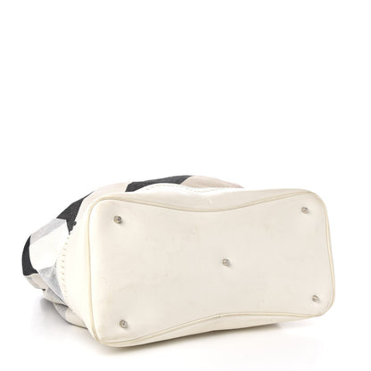 Burberry Canvas Mega Check Satchel White 3 of 11