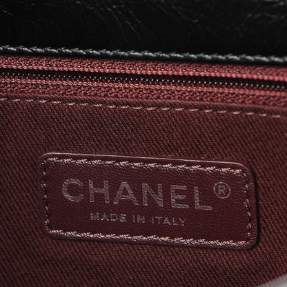 Chanel Glazed Calfskin Quilted Small CC Enchained Accordion Flap Black 7 of 8