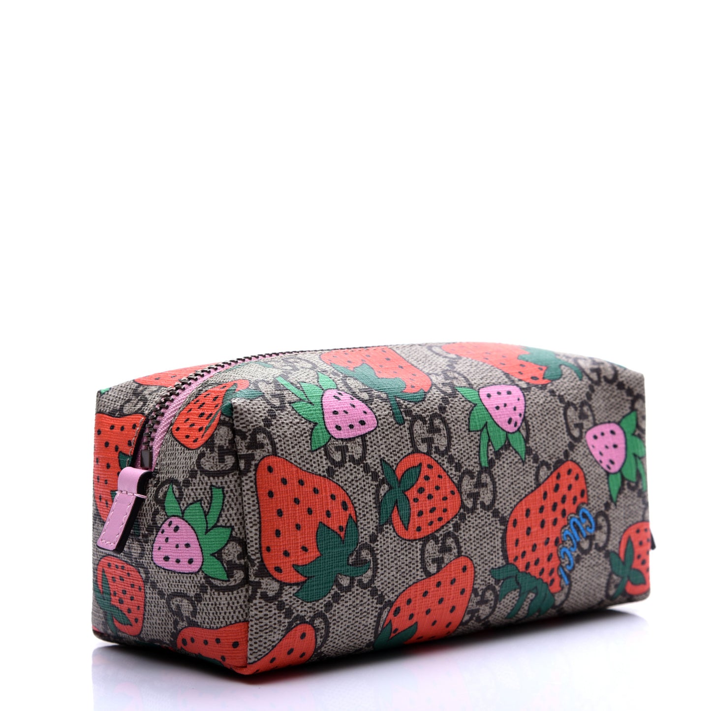 GG Supreme Monogram Strawberry Cosmetic Case