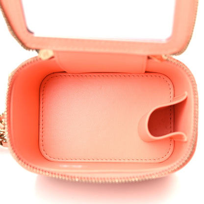 Chanel Caviar Quilted Mini Vanity Case With Chain Light Orange 5 of 9