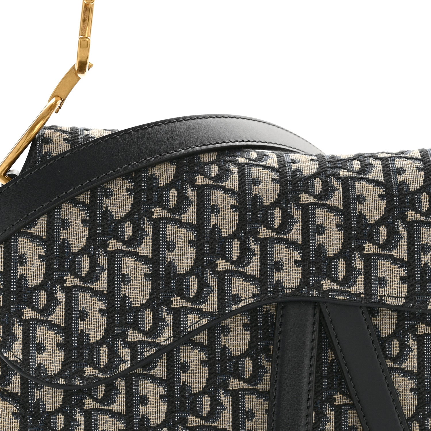 Christian Dior Oblique Saddle Bag With Strap Blue 1876322