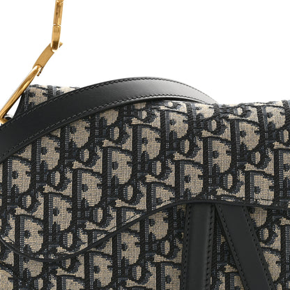 Christian Dior Oblique Saddle Bag With Strap Blue 9 of 13