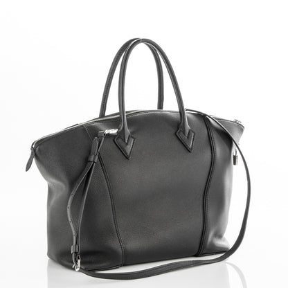Louis Vuitton Veau Cachemire Soft Lockit MM Black 3 of 7