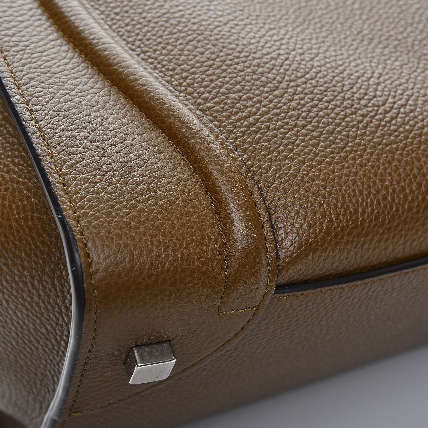 Celine Drummed Calfskin Mini Luggage Moss Green 9 of 9