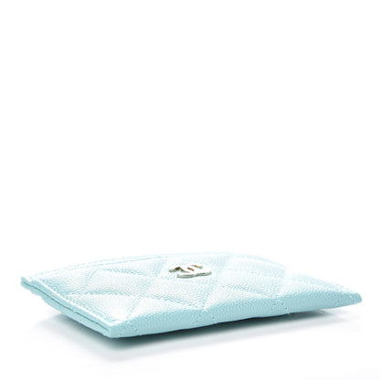 Chanel Caviar Quilted Card Holder Light Blue 4 of 11