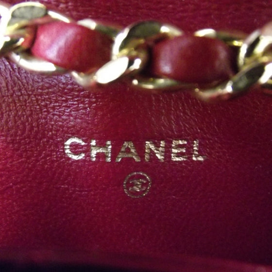 Vintage Lambskin Flap Belt Bag Red