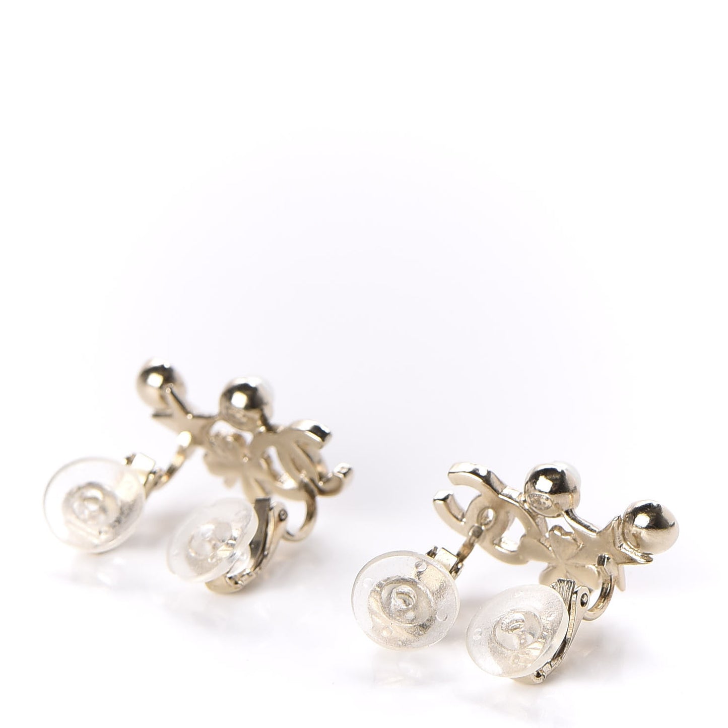 Crystal Pearl Sergeant CC Clip On Earrings Gold
