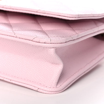 Chanel Caviar Quilted Wallet On Chain WOC Light Pink 11 of 13