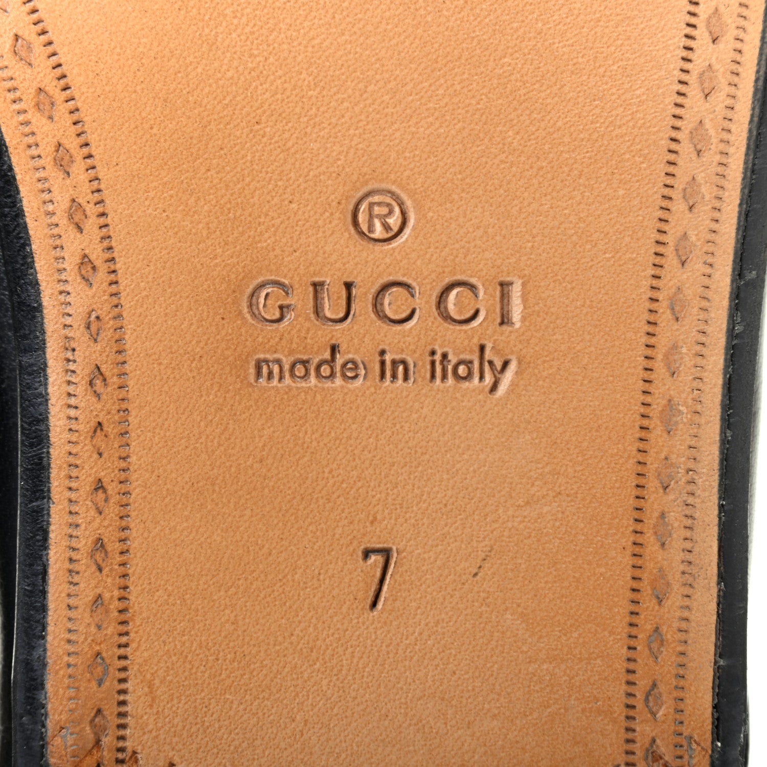 Gucci Goatskin Stripe Mens Horsebit Slingback Slippers 7 Black 6 of 8