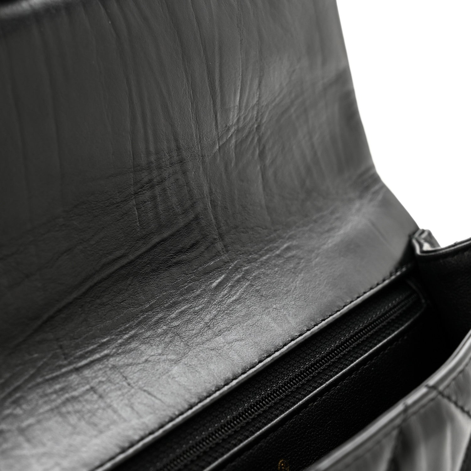 Chanel Crumpled Calfskin Quilted Clutch Black 8 of 10