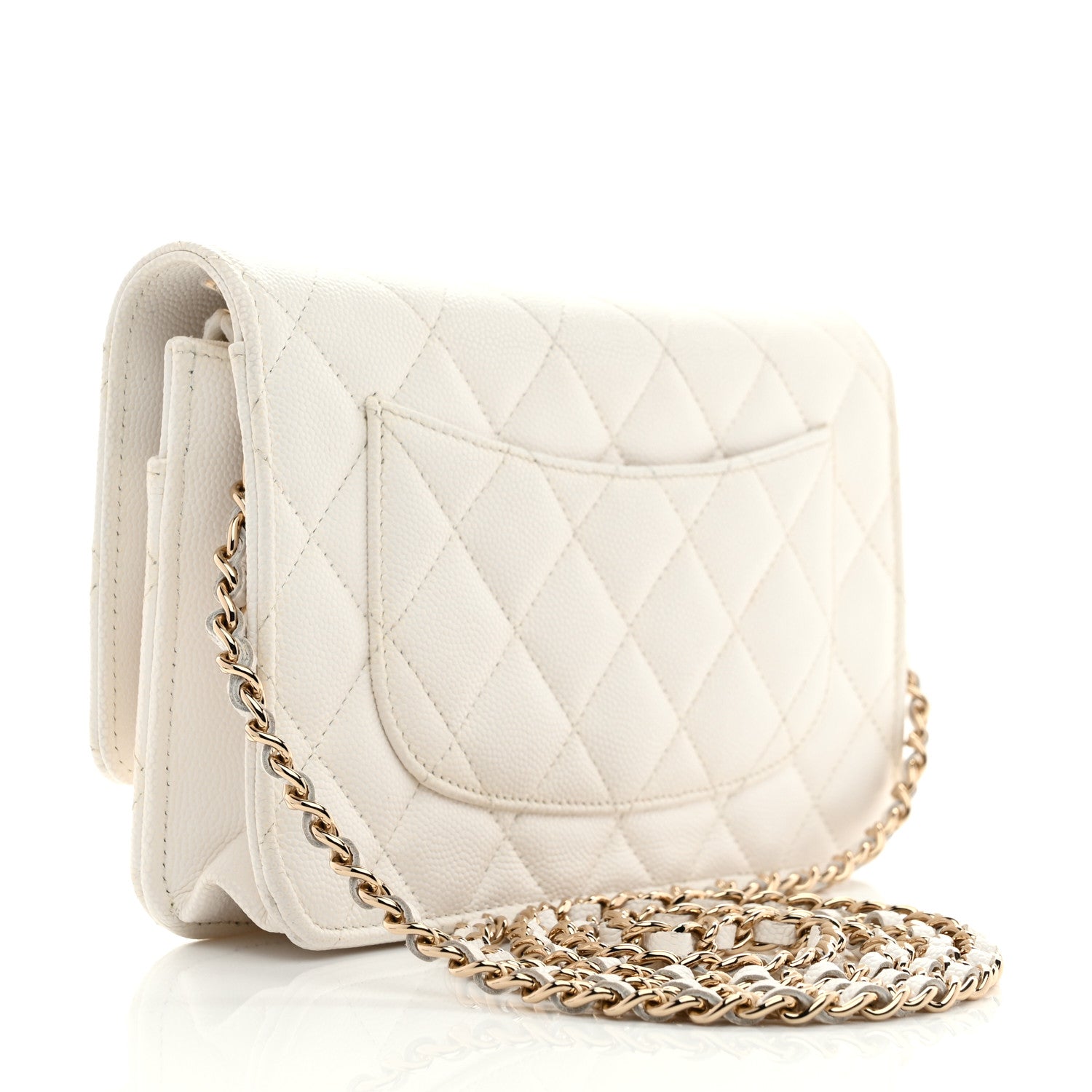 Chanel Caviar Quilted Wallet on Chain WOC White 2 of 12