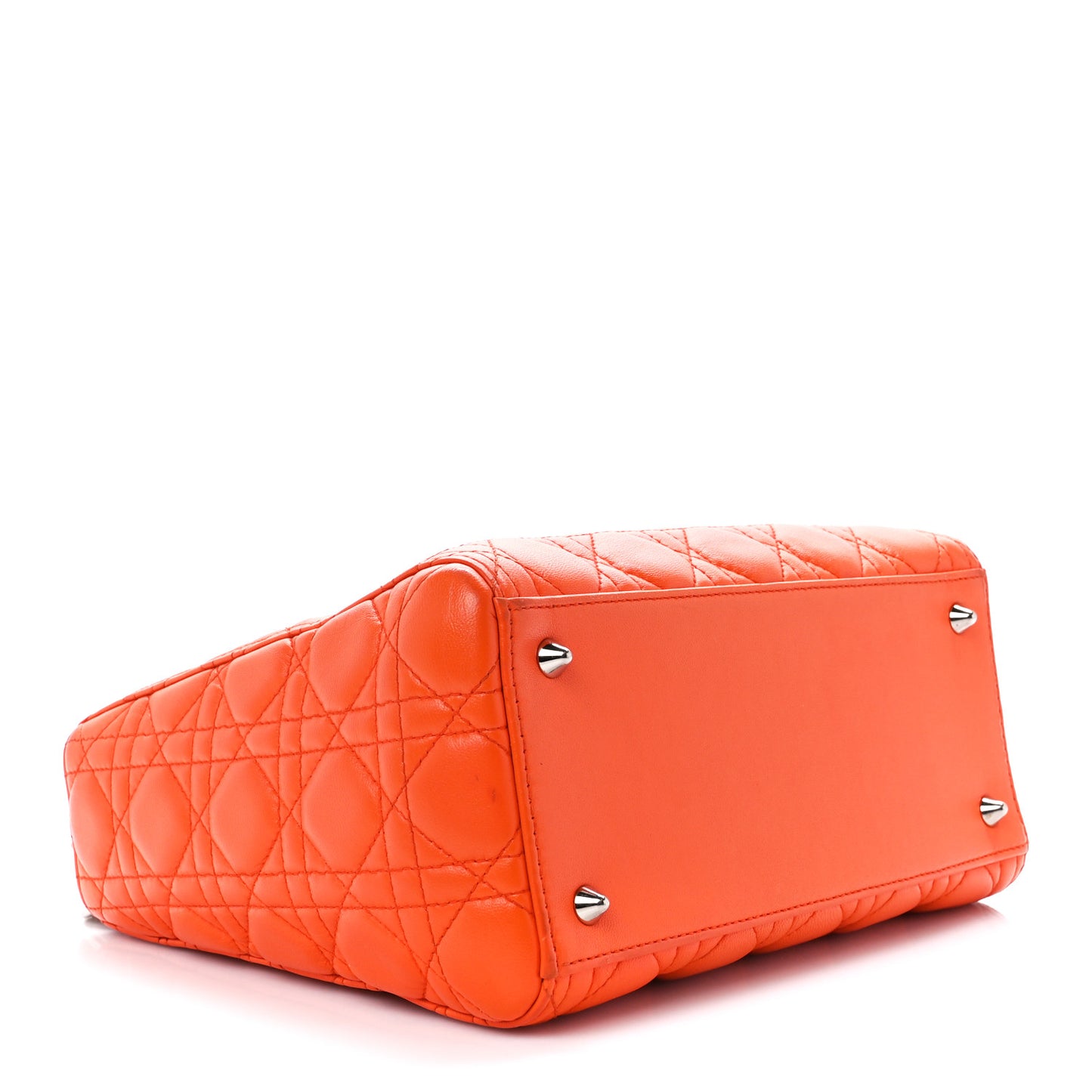 Lambskin Cannage Medium Lady Dior Orange