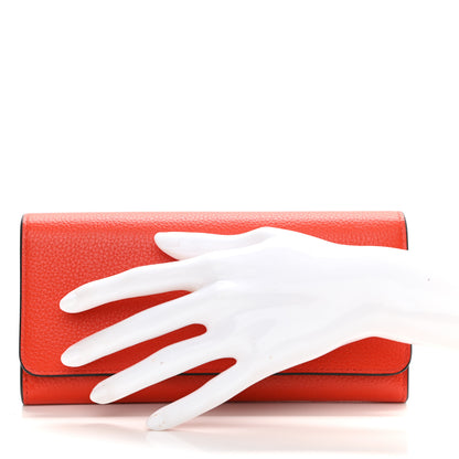 Mulberry Small Classic Grain Continental Wallet Coral Orange 2 of 6