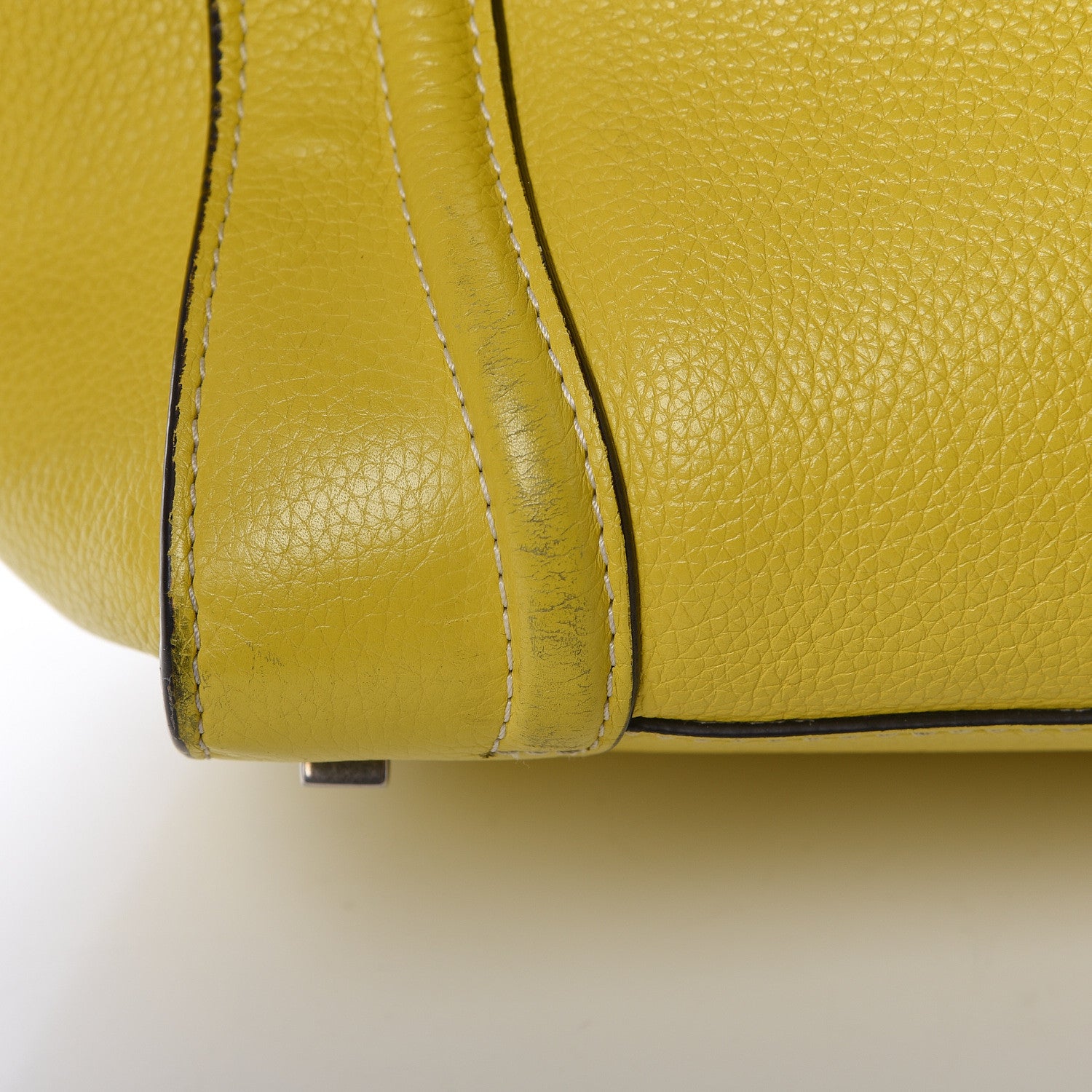 Celine Drummed Calfskin Mini Luggage Citron 18 of 26