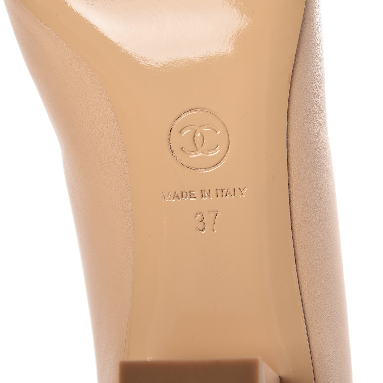 Chanel Lambskin CC Pumps 37 Beige 6 of 8