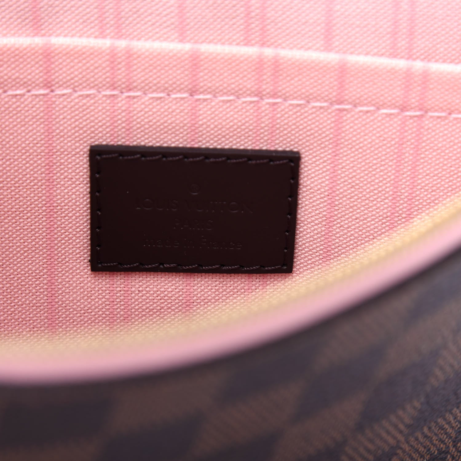 Louis Vuitton Damier Ebene Neverfull MM GM Pochette Rose Ballerine 6 of 7