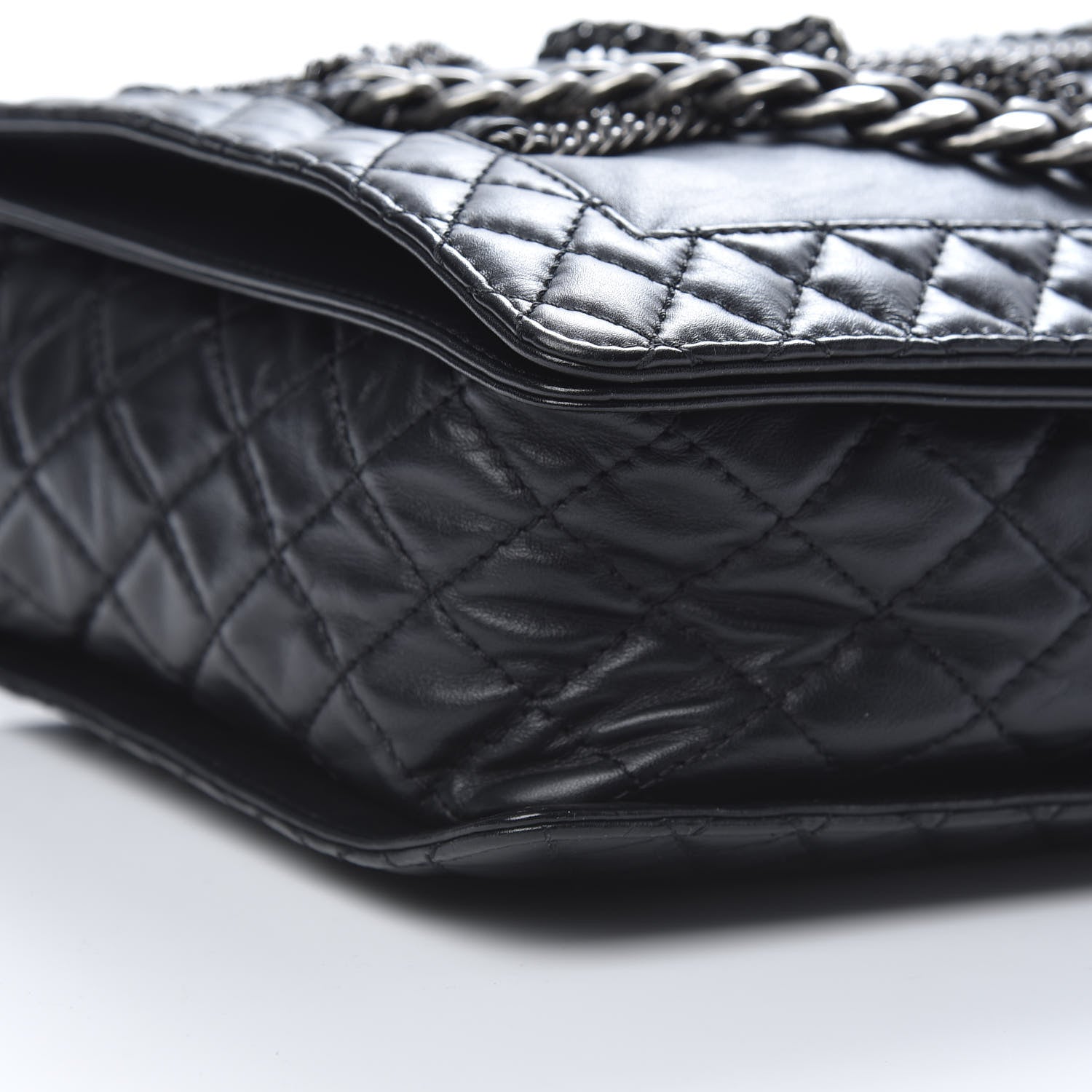 Chanel Calfskin Enchained XL Boy Flap Black 9 of 12