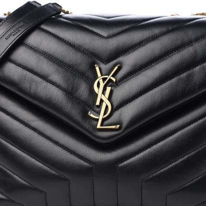 Saint Laurent Calfskin Y Quilted Monogram Medium Loulou Chain Satchel Black 9 of 9