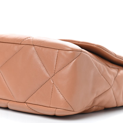 Chanel Lambskin Quilted Large Chanel 19 Flap Brown 9 of 9
