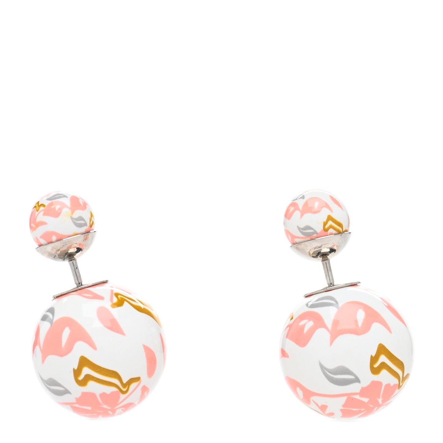 Printed Floral Mise En Dior Tribal Earrings Pink
