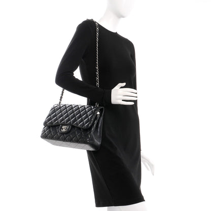 Chanel Lambskin Quilted Jumbo Double Flap Black 2 of 8