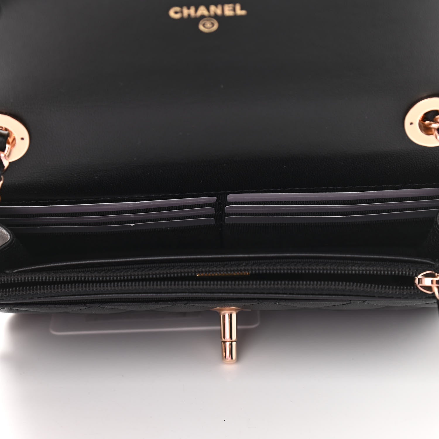 Chanel Lambskin Quilted Trendy CC Wallet On Chain WOC Black 5 of 11
