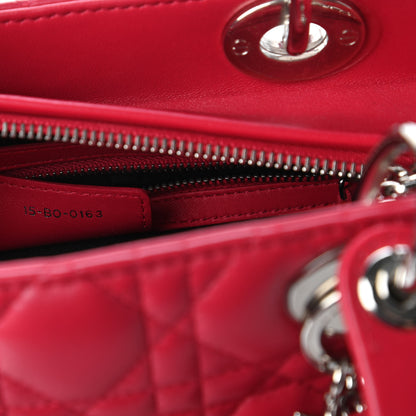 Christian Dior Lambskin Cannage Medium Lady Dior Fuchsia 9 of 10