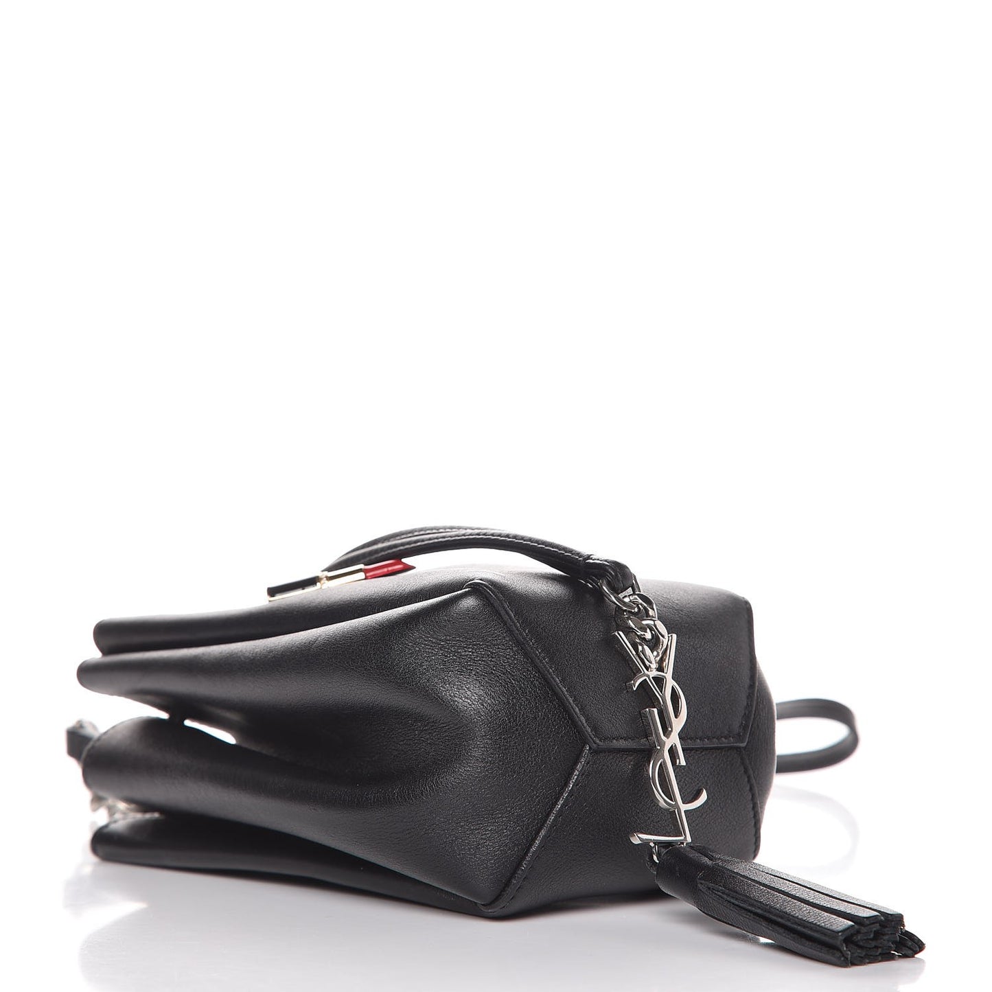 Calfskin Embellished Monogram Mini Bucket Bag Black