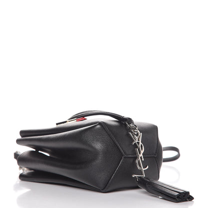 Saint Laurent Calfskin Embellished Monogram Mini Bucket Bag Black 4 of 8