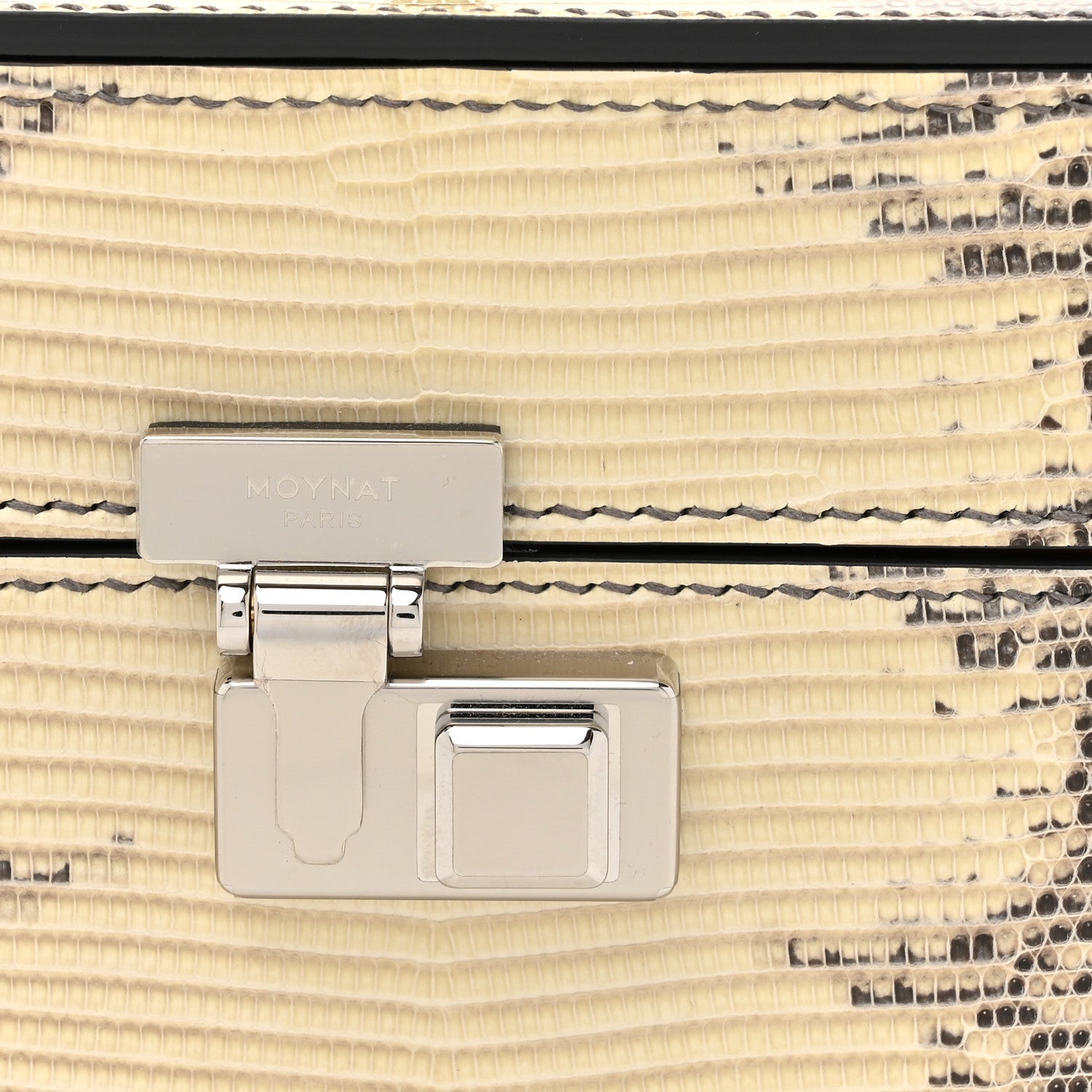 Moynat Lizard Mini Vanity Case Clutch Ivory 8 of 11