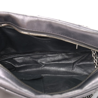 Chanel Metallic Aged Calfskin Quilted Medium Reissue Camera Case Dark Silver 5 of 13