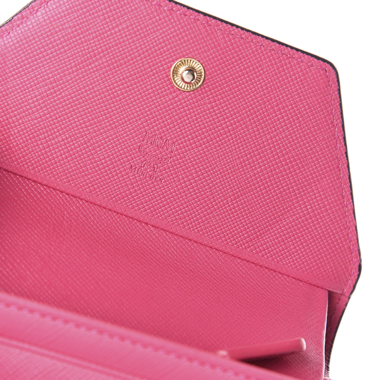 Visetos Tri-Fold Love Letter Flap Wallet Cognac Pink