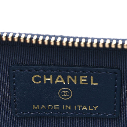 Chanel Caviar Quilted Zip Card Holder Navy 6 of 8