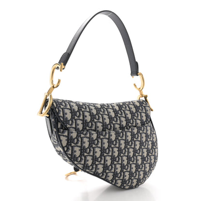 Christian Dior Oblique Saddle Bag Blue 3 of 13
