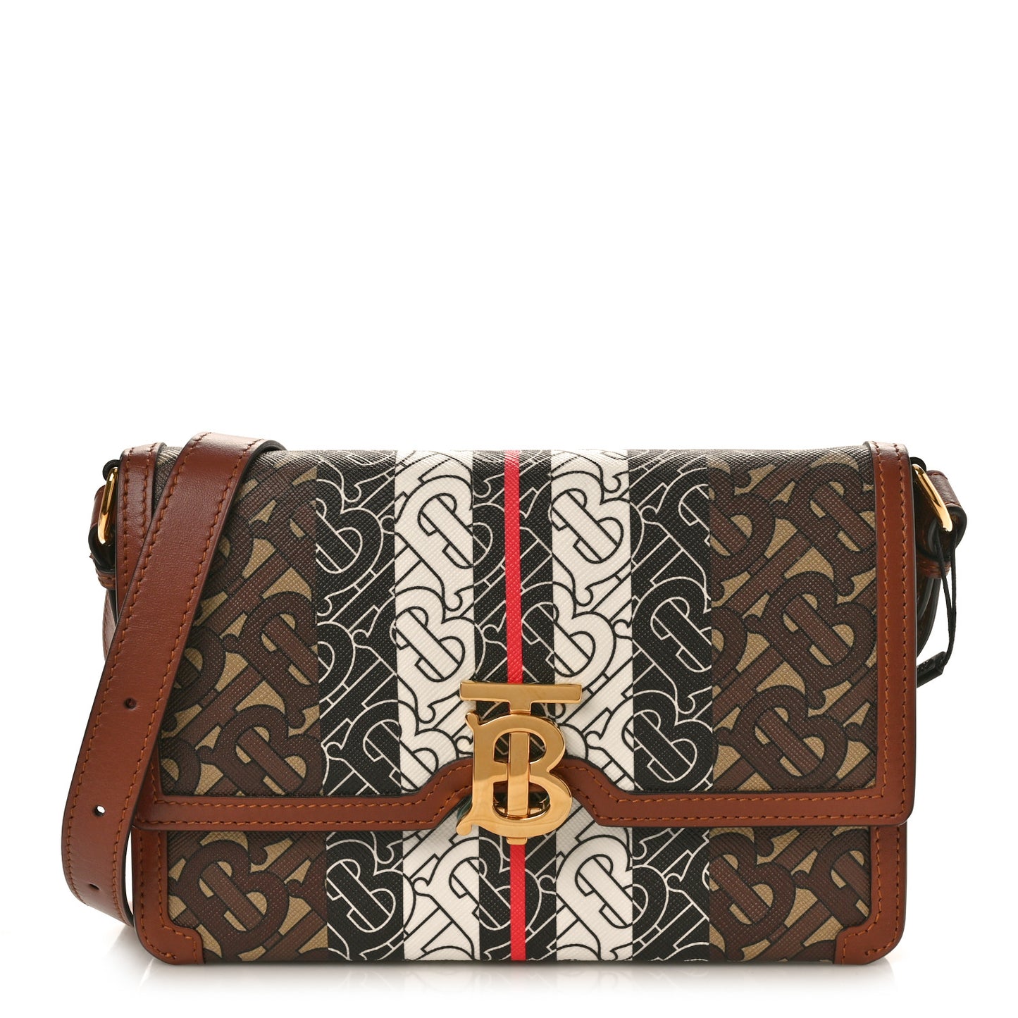 E-Canvas Monogram Stripe Albion TB Bag Bridle Brown