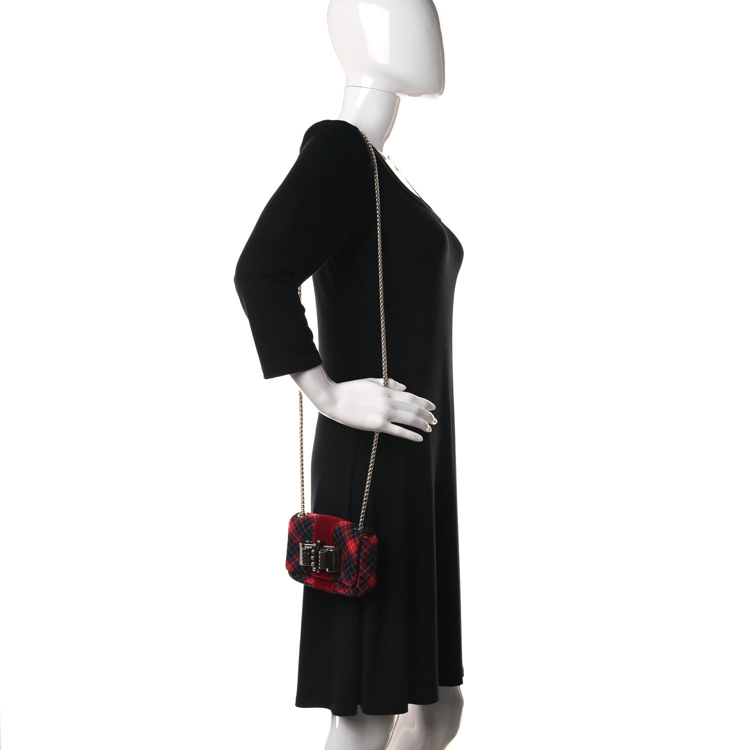 Christian Louboutin Wool Sweet Charity Crossbody Bag Plaid 2 of 11