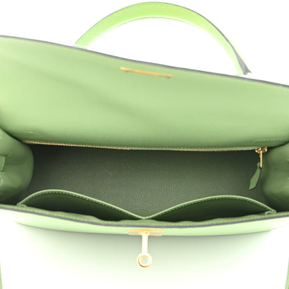 Hermes Epsom Kelly Sellier 32 Vert Criquet 5 of 13