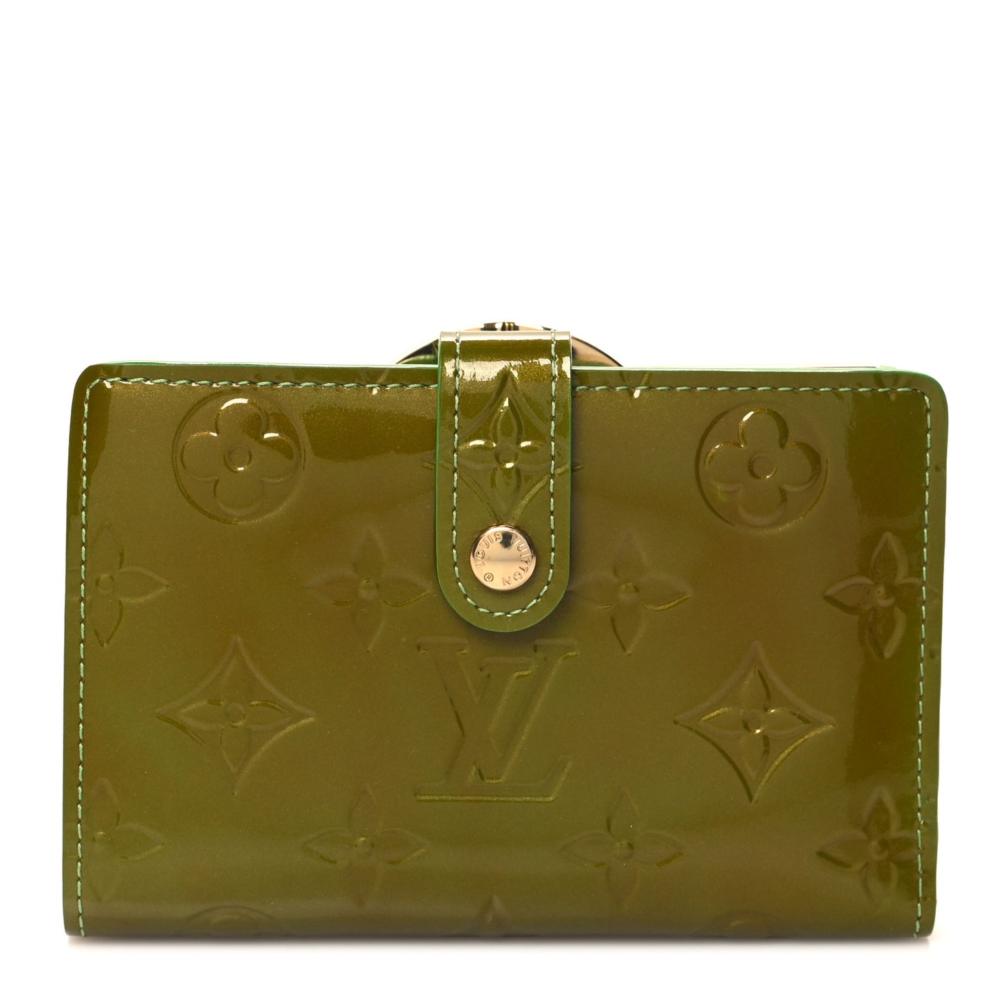 LOUIS VUITTON Vernis French Purse Wallet Vert Tonic