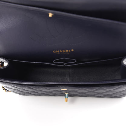 Chanel Caviar Quilted Jumbo Double Flap Navy Blue 5 of 10