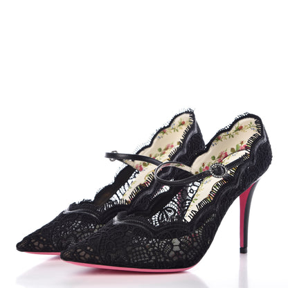 Gucci Lace Pizzo Venice Pumps 38 Black 3 of 9