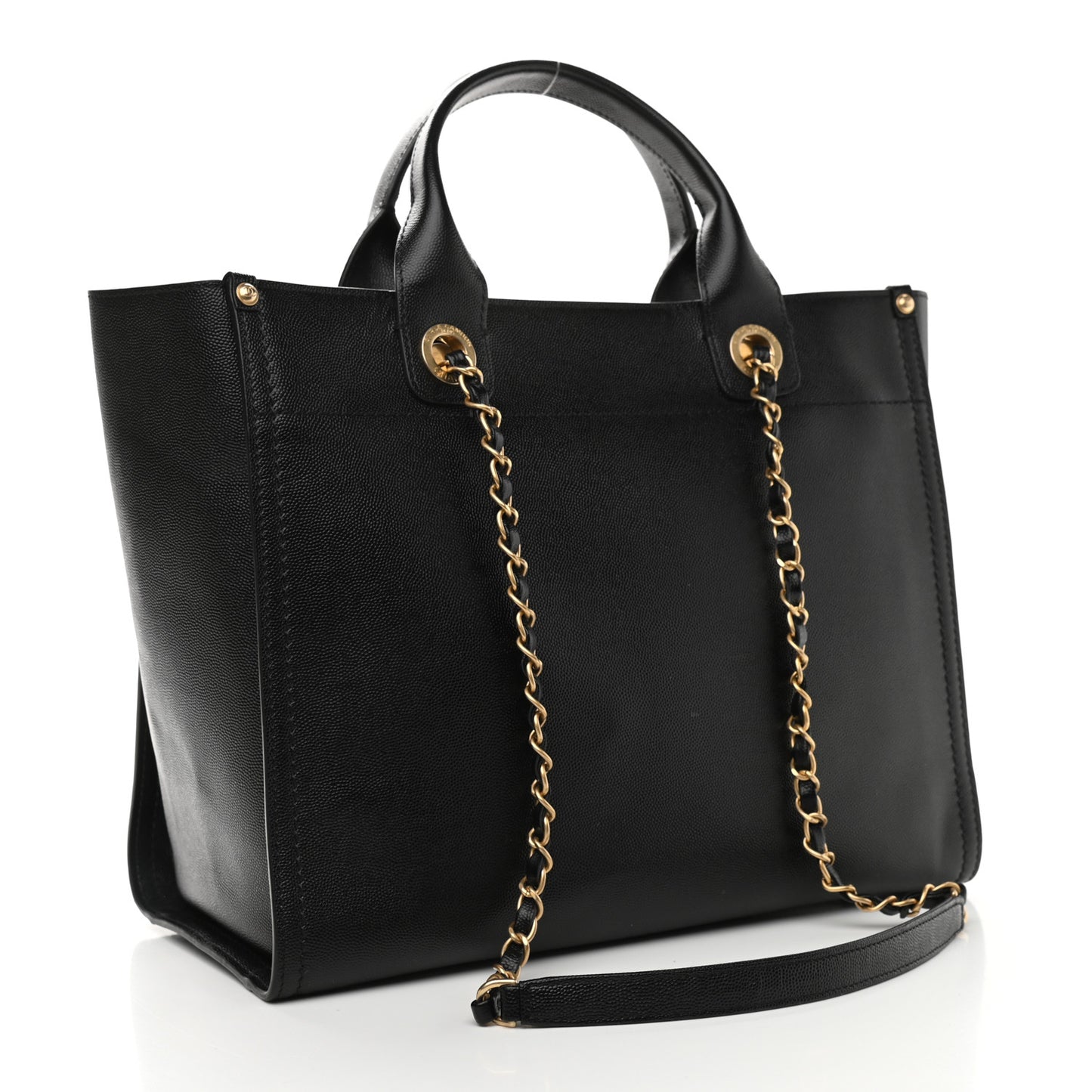 Caviar Small Studded Deauville Tote Black