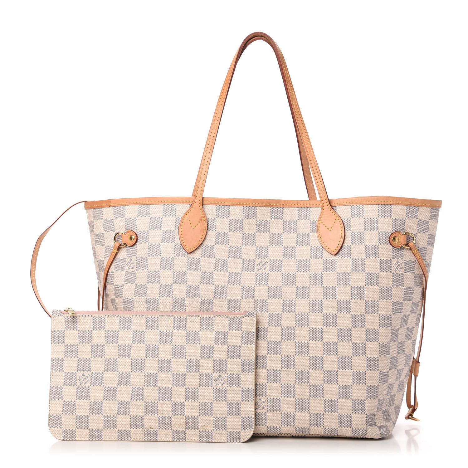 Louis Vuitton Damier Azur Neo Neverfull MM Rose Ballerine 1 of 11