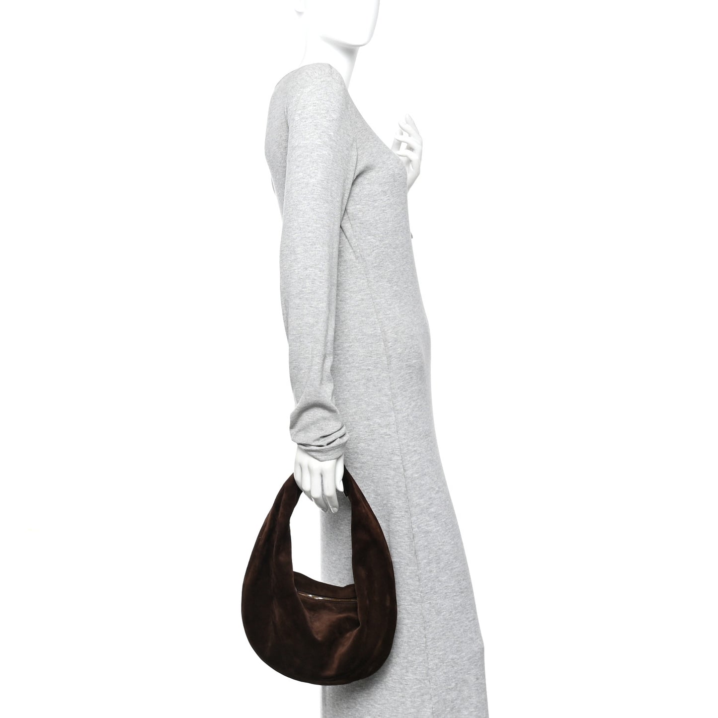 Suede Calfskin Medium Olivia Hobo Coffee