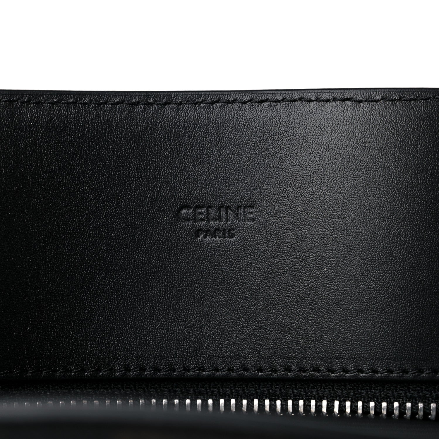 Celine Triomphe Canvas Calfskin Horizontal Cabas Black 7 of 10