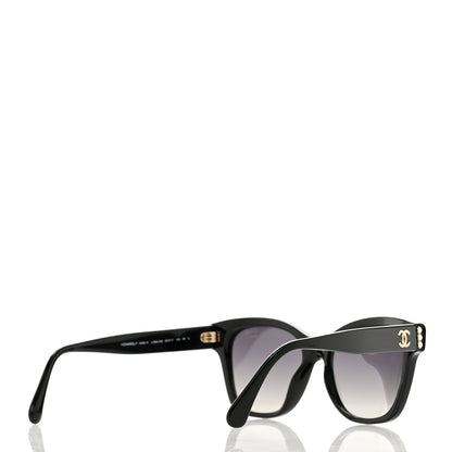 Chanel Acetate Polarized Pearl CC Square Sunglasses 5482-H Black 4 of 7